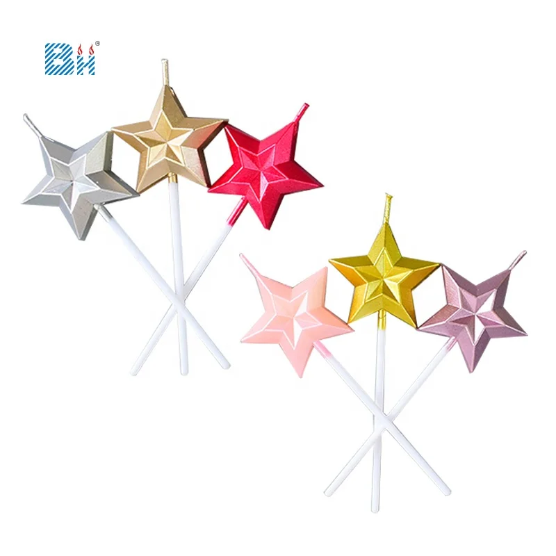 diamond star happy birthday candles glitter dazzling new gold