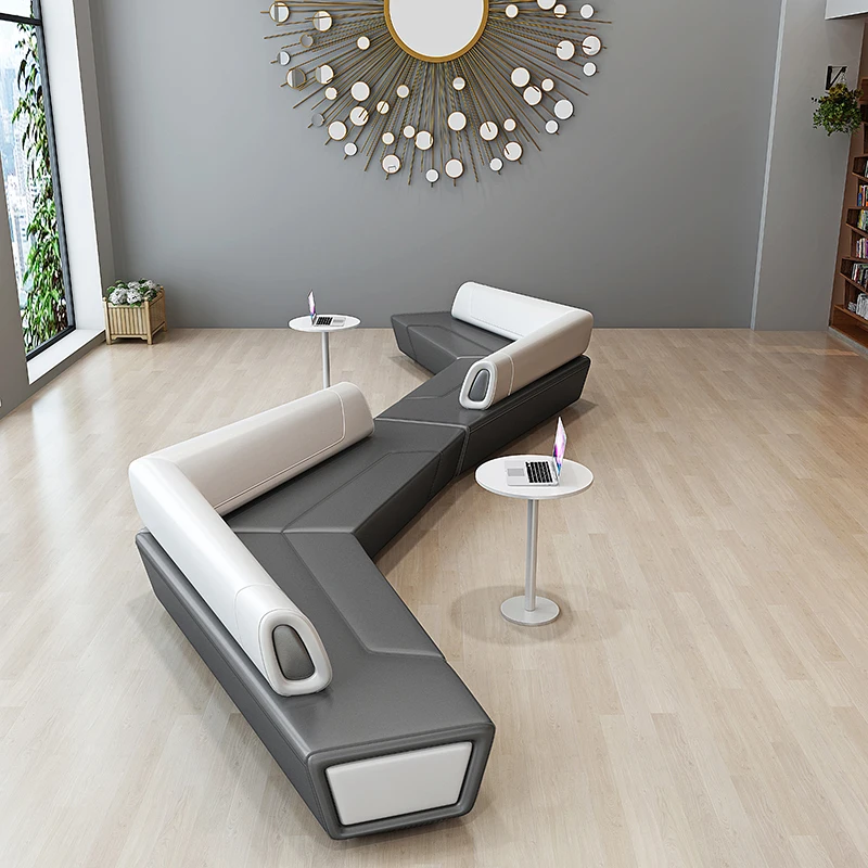 Modular free combination low back casual sofa seating lobby room waiting bench