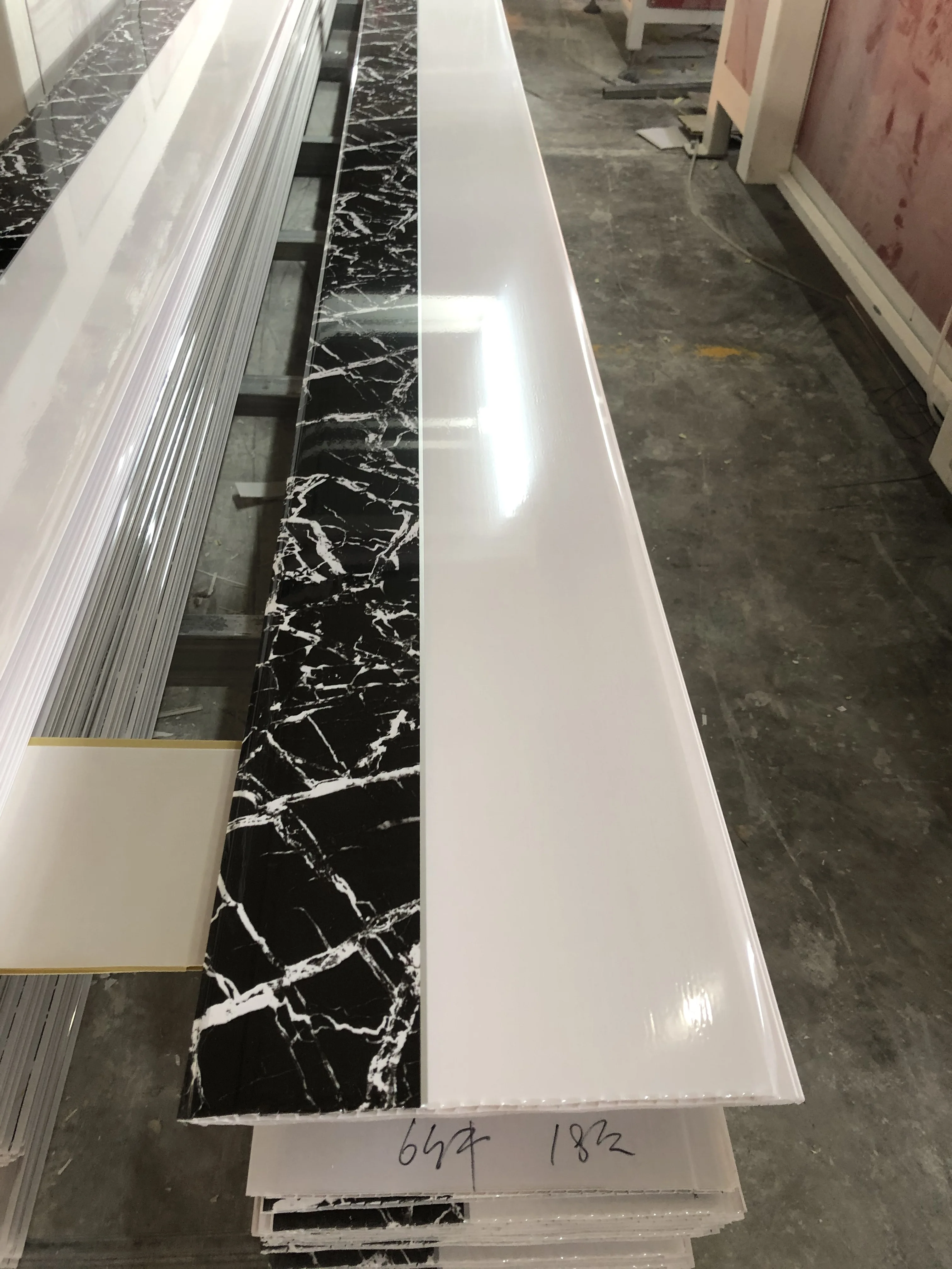 Wholesale PVC Ceiling Panel hot Stamping PVC panel faux marble design for shower room