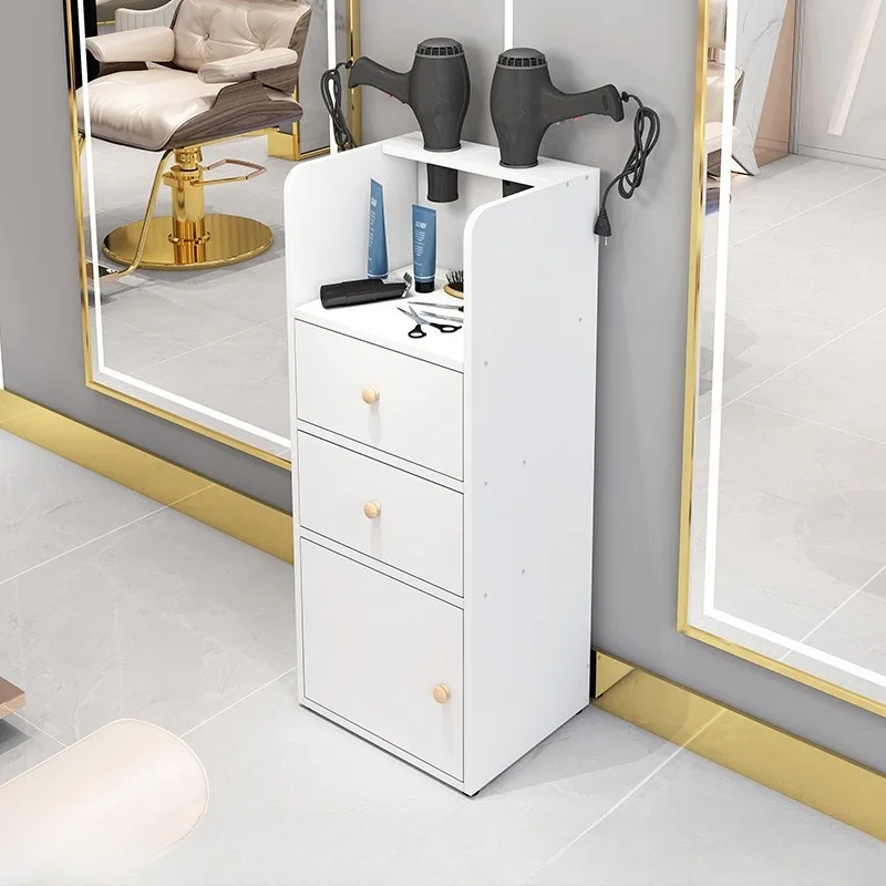 Salon Barber Shop Storage Wood and Aluminum Tool Cabinets with Drawers