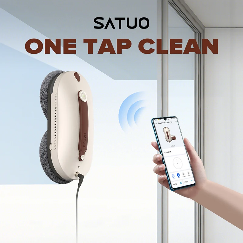 SATUO Best Selling Smart Water Spray Window Cleaning Robot Vacuum Glass Cleaner