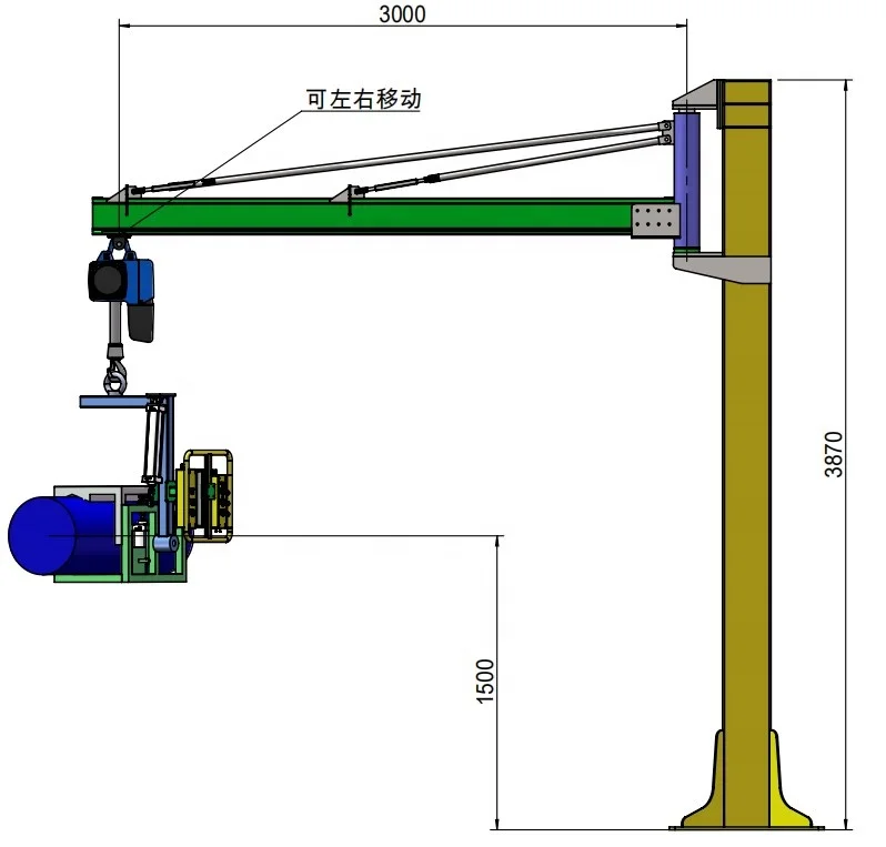 manual lifter jib crane  hoist fiber reel lifting equipment manipulator for yarn reels made in China