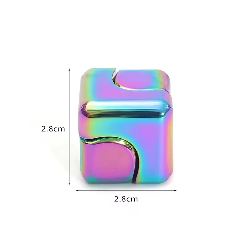 Metal EDC Cool Desk Gadgets Anti-Anxiety Focusing Fidget Toys Desktop ADHD Stress Relieve Toys Fidget Spinner Toys Cube