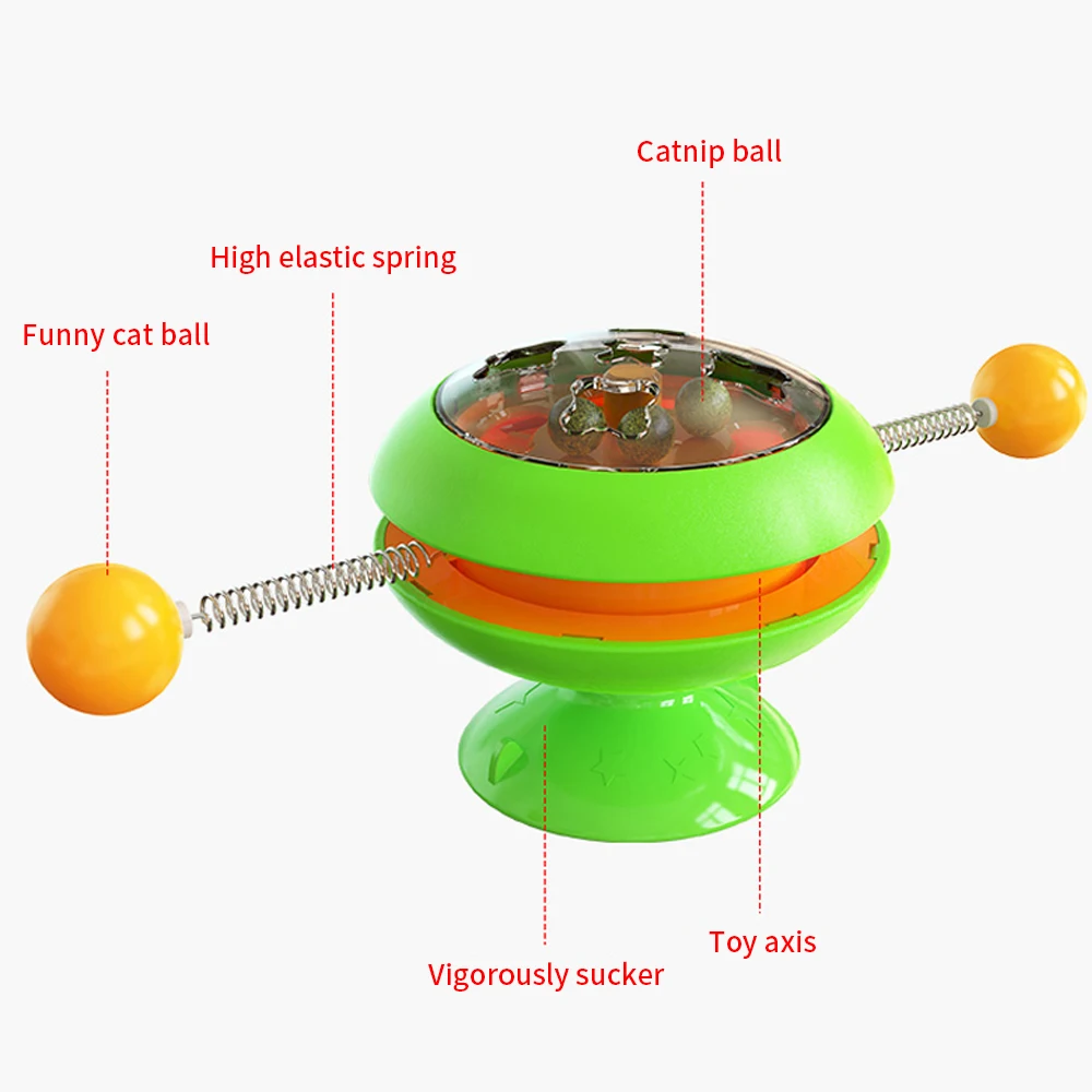 Low Price Gyro Shaped Rotating Windmill Pet Cat Toys Catnip Spinning Ball Toy
