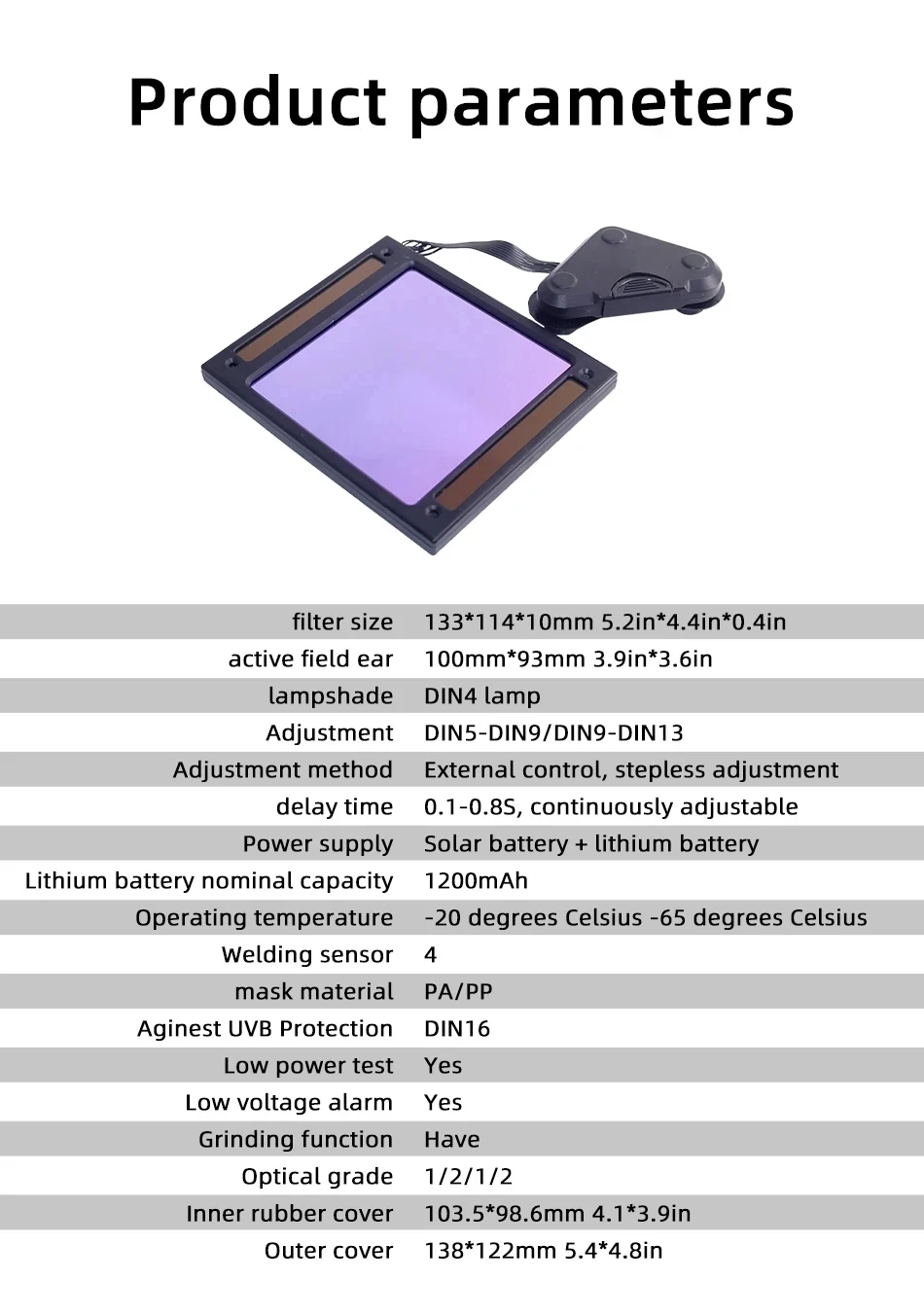 True color big view eara 4 arc sensor DIN5-DIN13 Solar auto darkening TIG MIG MMA welding mask/Large window true color clear