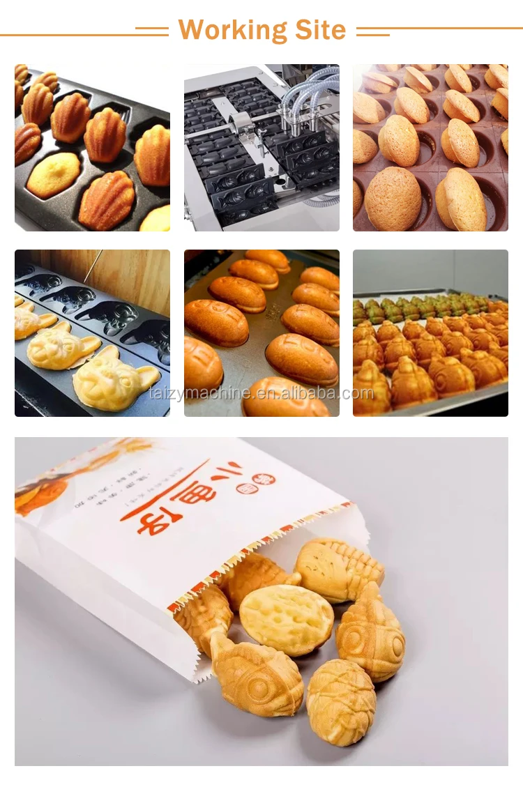 
china factory taiyaki fish shaped waffle automatic cake making machine 