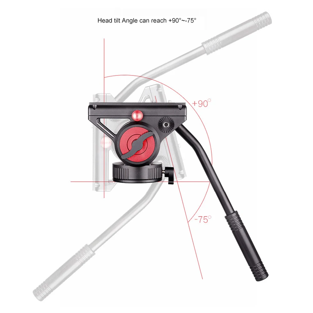 High Loading Light Tripod Ball Head Pitch Damping Locking Camera Tripod Ball Head Detachable Handle Ball Head Camera Mount