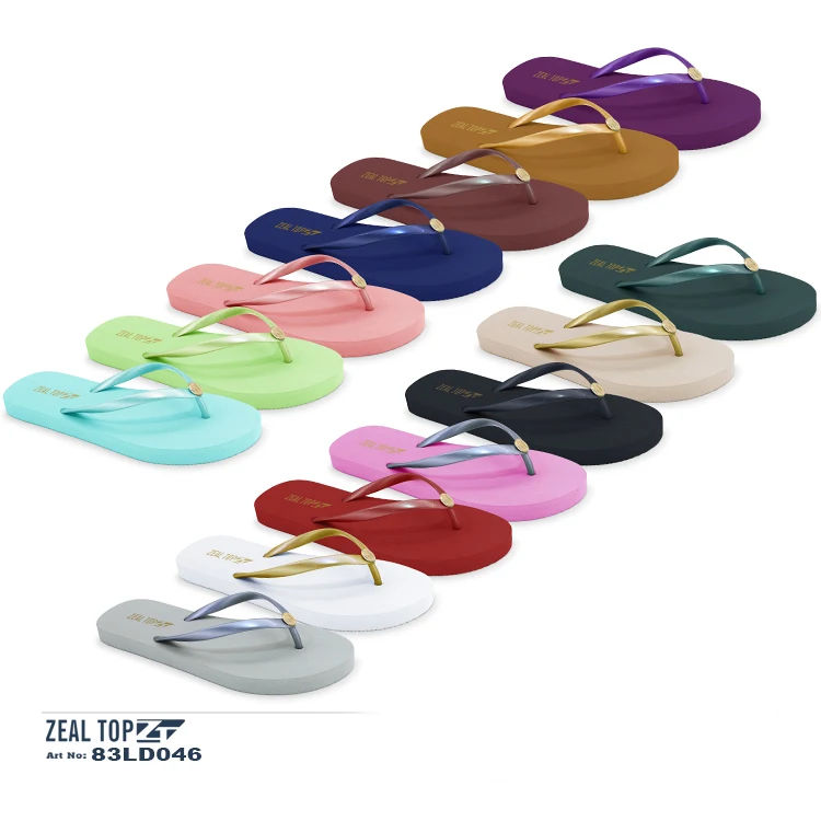 Fashion Summer Custom Logo Print Plain Color Hard EVA/PE Wholesale Wedge Slides slippers flip flops women