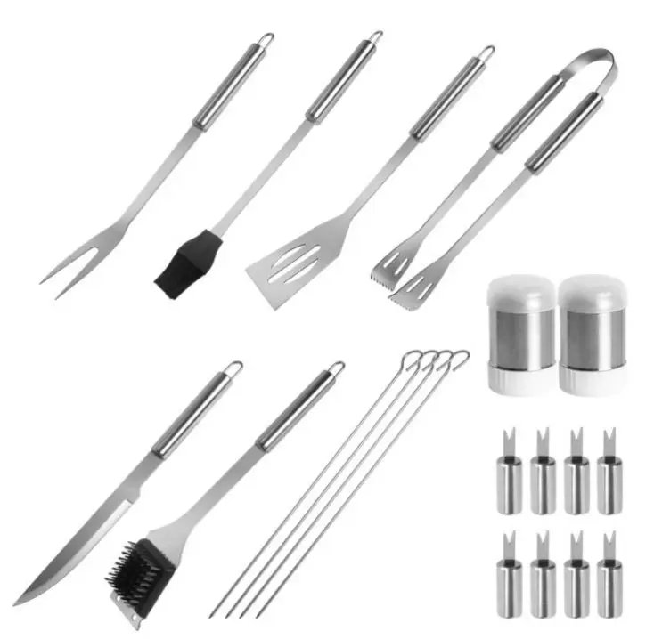 Amazon 22 PCS BBQ Grill Accessories Tool Set- Premium Stainless Steel with Oxford Cloth Case TOOLS Metal Tool Sets Not Coated