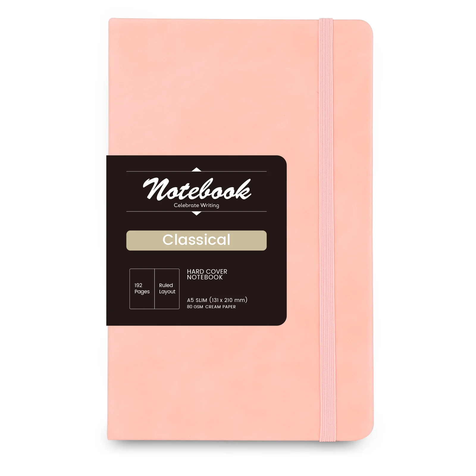 Wholesale Stationery Luxurious Style Elastic Hardcover Leather Journal Notebook 8.26*5.15 inch