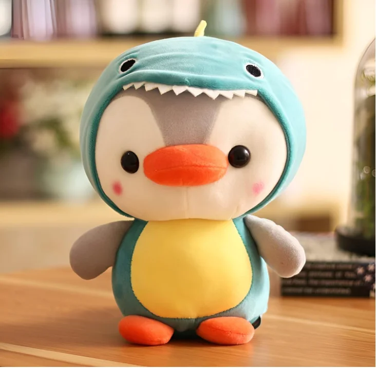 Creative Dressed Penguin Stuffed Animal Plush Toy Cartoon Dino Dressed Penguin Toy for Boys and Girls