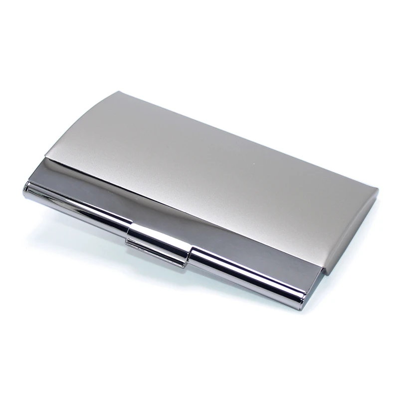 
Arc Cambered Card Holder Box Creative Color Separation Stainless Steel Credit Bank Name Card Case Metal Business Card Wallet 