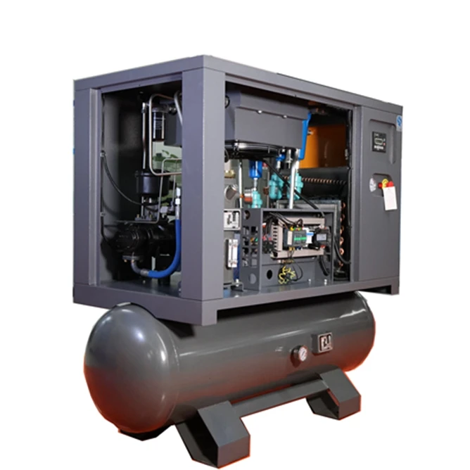 High Quality 8Bar Integrated Screw Air Compressor 7.5KW 10HP 380V/50HZ Fixed Speed Oil Injected Air Compressor