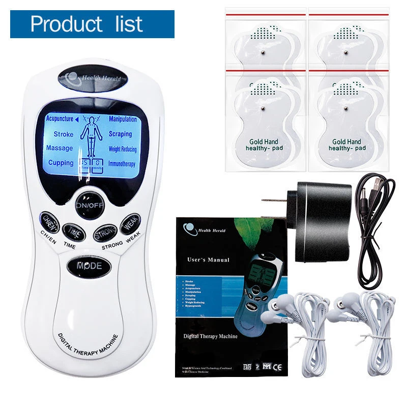 Trending Products 2024 Tens Machine Digital Therapy Full Body Massager 8 Mode Pain Relief Acupuncture Tens Unit Massager