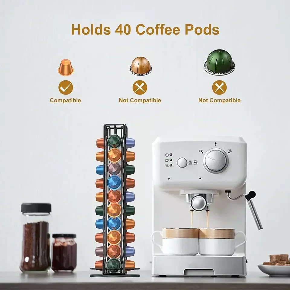 new design modern gold rotating mobile coffee capsule holder for sale