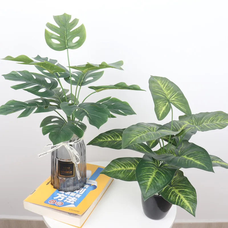 garden landscaping Bonsai Plant Artificial Monstera Evergreen Potted Tree For Decoration