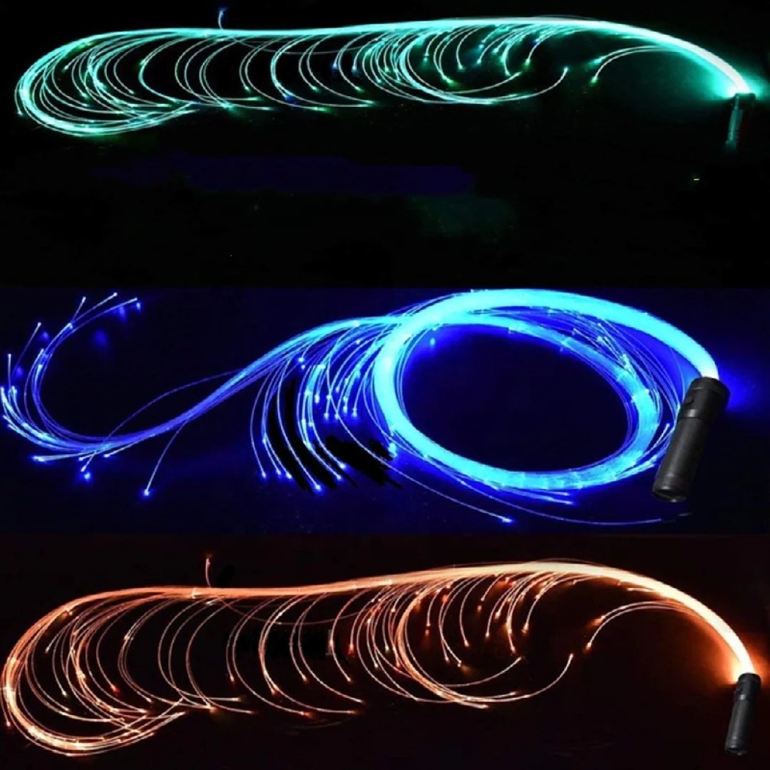 battery control fiber optic led whip and fiber optic dance whip