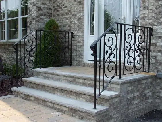 Iron Railings Front Proch Iron Art Home Used Black Galvanized Metal Railing