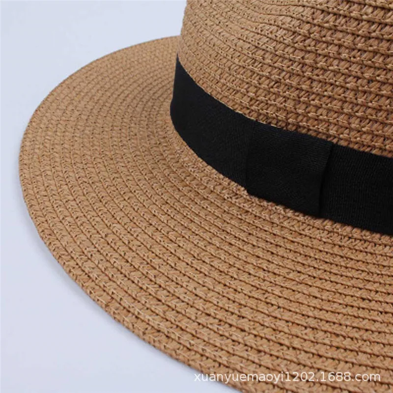 Fashion Style Summer Beach Floppy Fedora Paper Panama Hats Unisex Braid Straw Hat Wholesale 2022