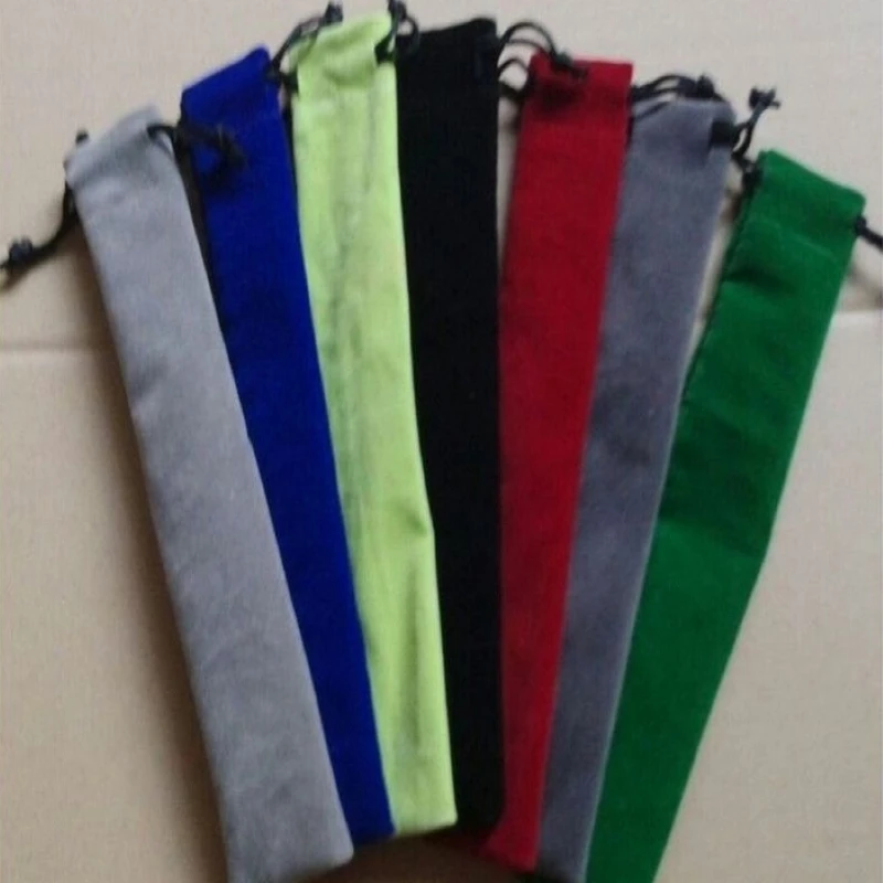 High quality velvet pen pouch velvet gift pencil bag velvet jewelry bag custom logo for jewelry pen fork bag