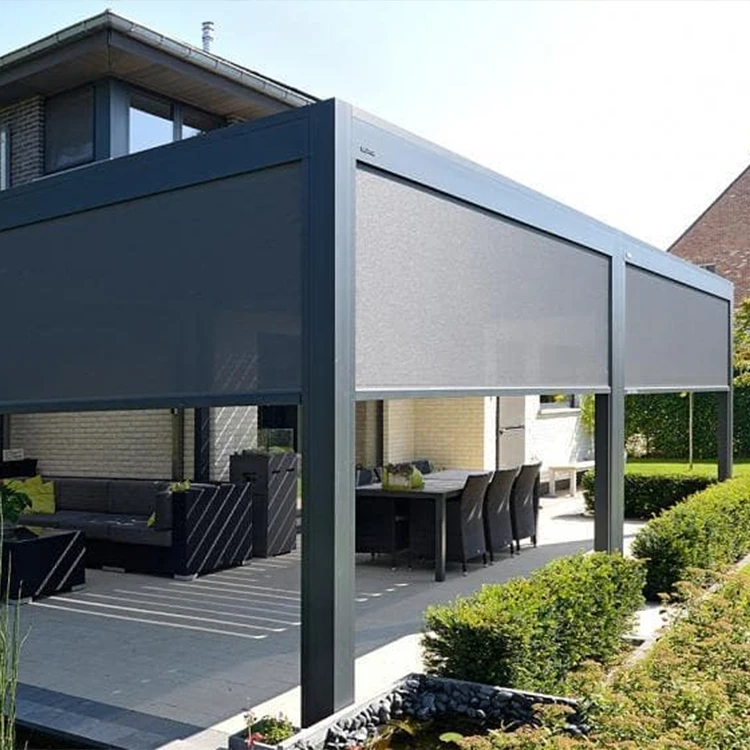 Balcony High-end Rain and Wind Proof Rolling Curtain Curtain Electric Outdoor Rain and Sun Protection Heat Insulation Sunshade