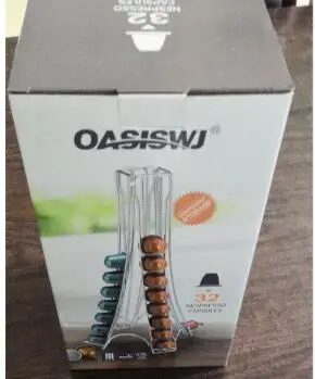 Unit Standing Tower Type Golden Metal Coffee Capsule Holder for 40 Pods About 37MM