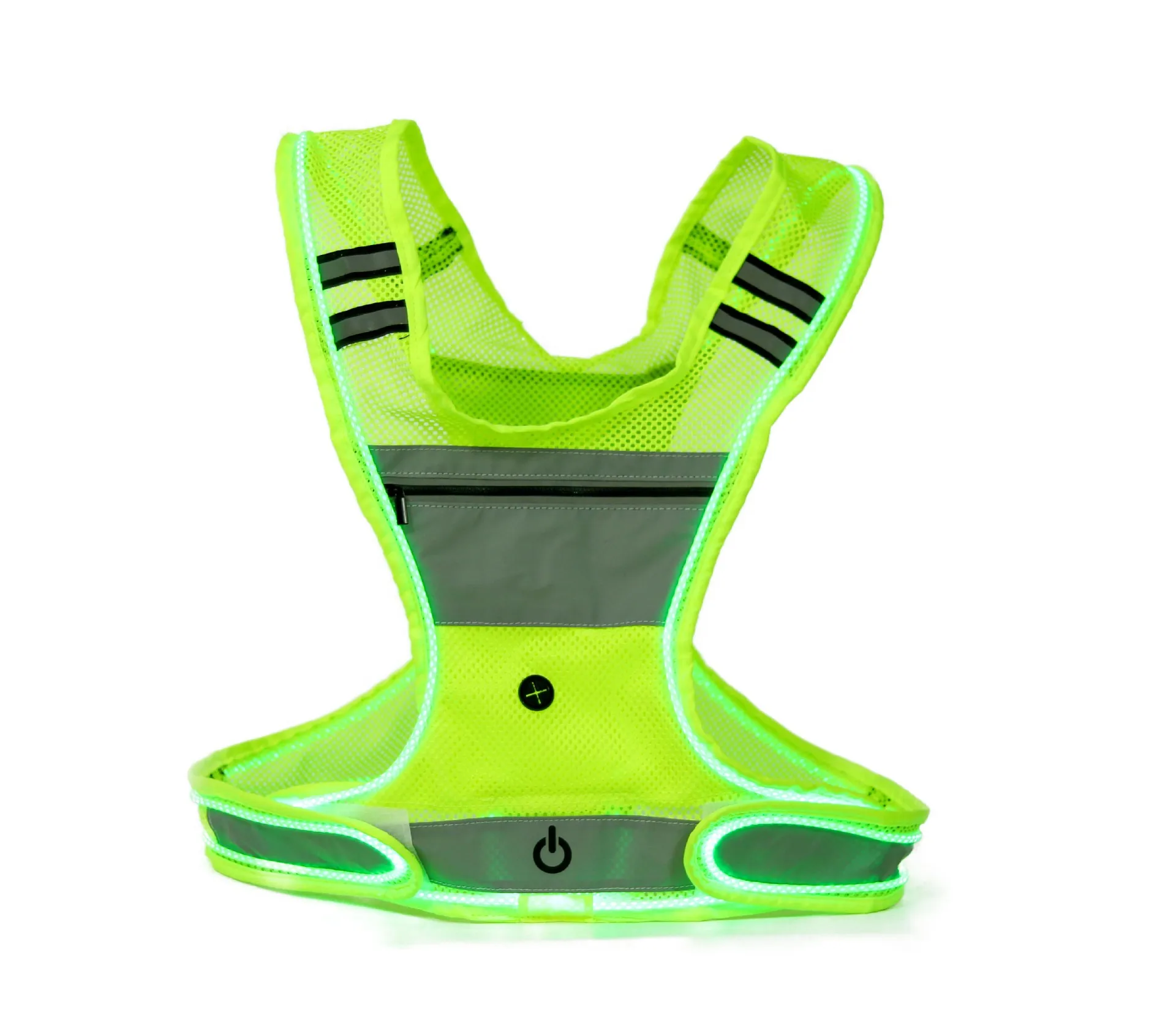 USB Rechargeable Reflective Vest safety vest Running Vest 3 LED Glowing Modes Reflective Straps