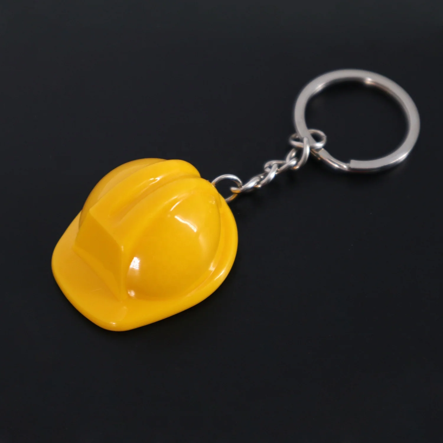 Promotional High Quality Metal Keyring Plastic Cheap ABS Mini Safety Helmet Shape Keychain with Custom Logo
