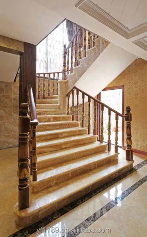 Yong Feng Stone Luxury Villa Indoor Stone Curved Stairs Interior Marble
