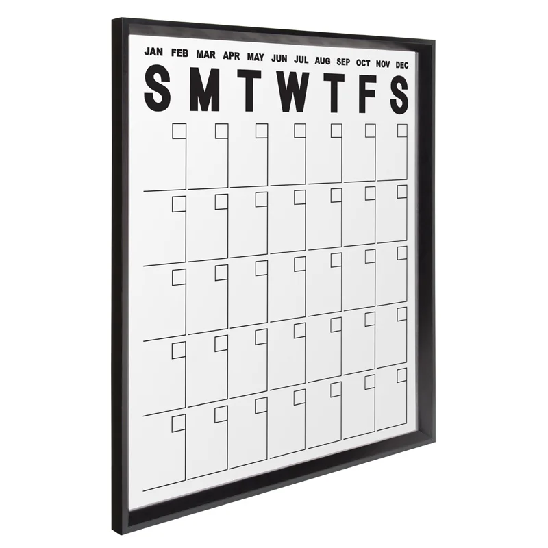 Custom Printing 18x24 inch Acrylic Calendar Reusable Clear Acrylic Sign Monthly Planner Wall Mounted Acrylic Wall Calendar