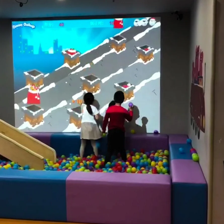Chariot basic version interactive smash wall ball games projection system for kids playground.