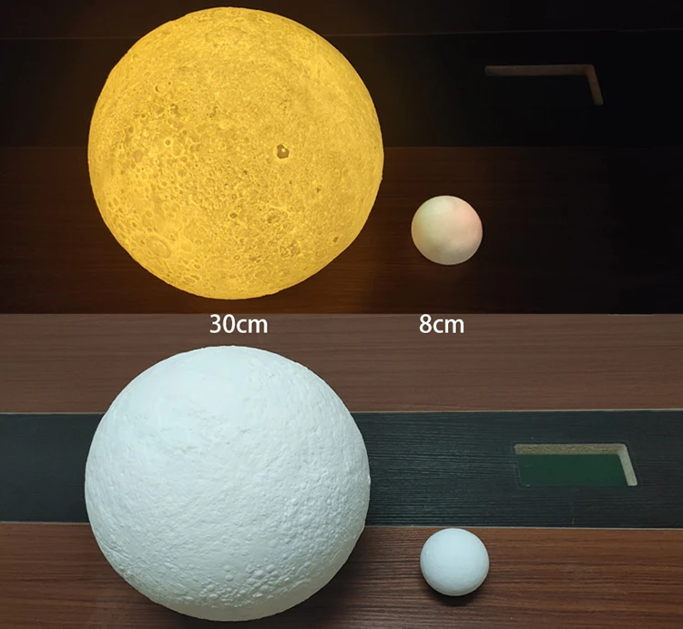 Kanlong 8 10 12 15 18 20 22 30 cm portable touch RGB lunar light kids baby 3D print led night lights moon lamp