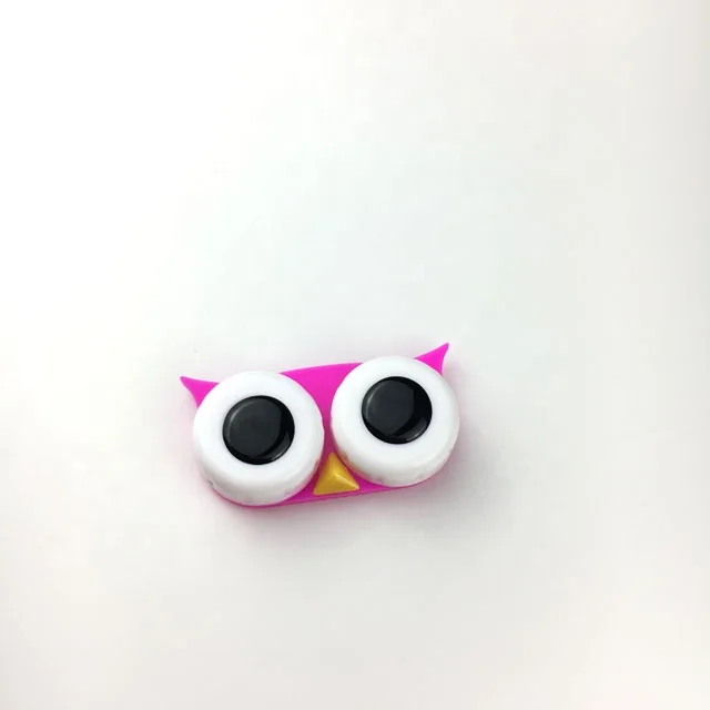 Owl contact lens cases Rose Pink  contact lens container  CL-K011