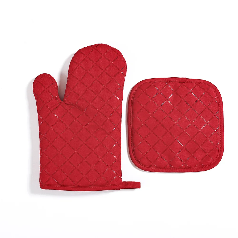 Heat Resistant Silicone Oven Mitts Set Red House Heat-Resistant Oven Mitts Set of 2 Silicone Kitchen Oven Mitt Gloves, Red