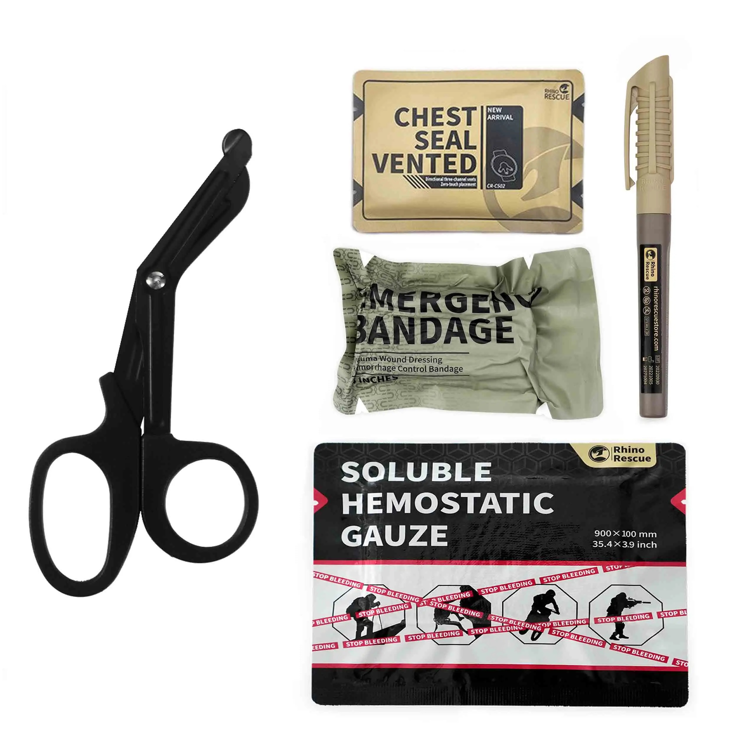 Rhino Rescue Medical Compressed Hemostatic Soaking Gauze Bandage Dressing Absorbable Hemostat Wound Packing Gauze For First Aid