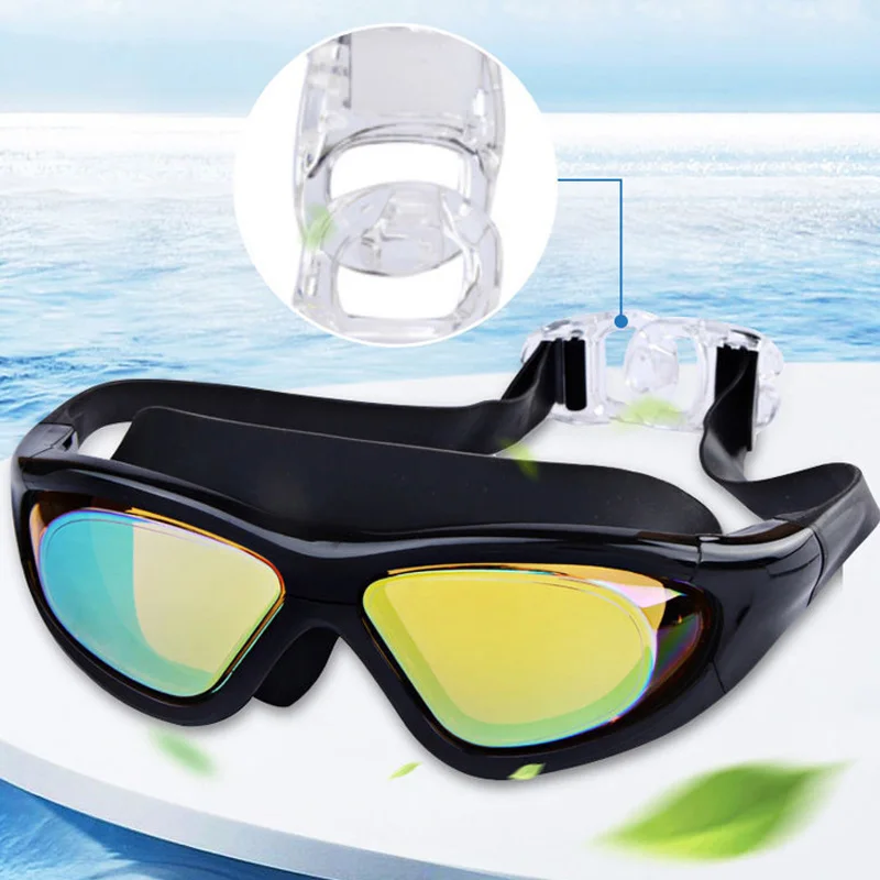 Adult Competition Fashionable Sports Swimming Goggles Myopic lens Anti Fog  Silicone Swim Goggles