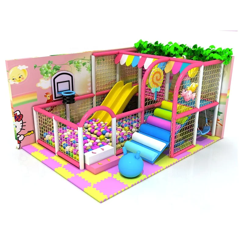 10 sqm Sweet style indoor and outdoor commercial slides  soft play equipment kids indoor playground for children