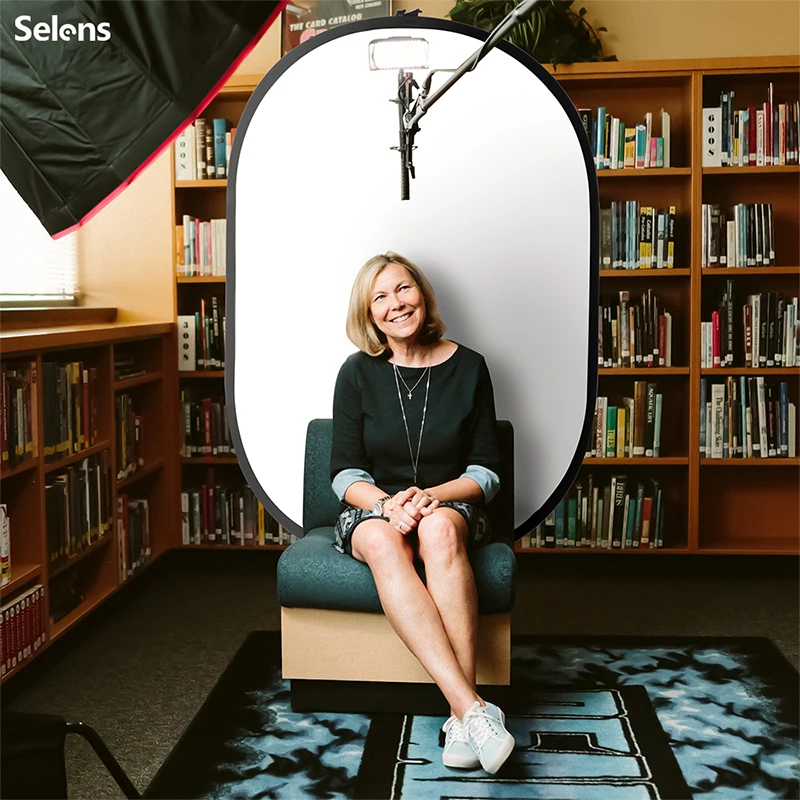 Selens 100x150 см 2 в 1 овальный отражатель портативный черный белый фон для фона с держателем для видео студии YouTube