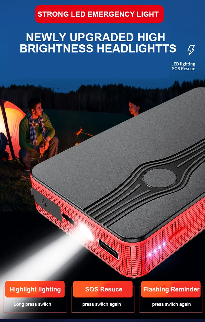 Wholesale mini 6000mAh car emergency power bank tool portable jumper starter for 12V gasoline cars and diesel cars