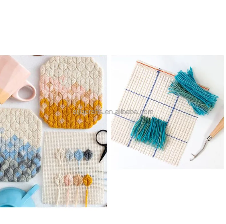 White Blank Canvas Mesh Rug Hooking Mesh DIY Rug Tapestry Home Deco Canvas Diy Crochet