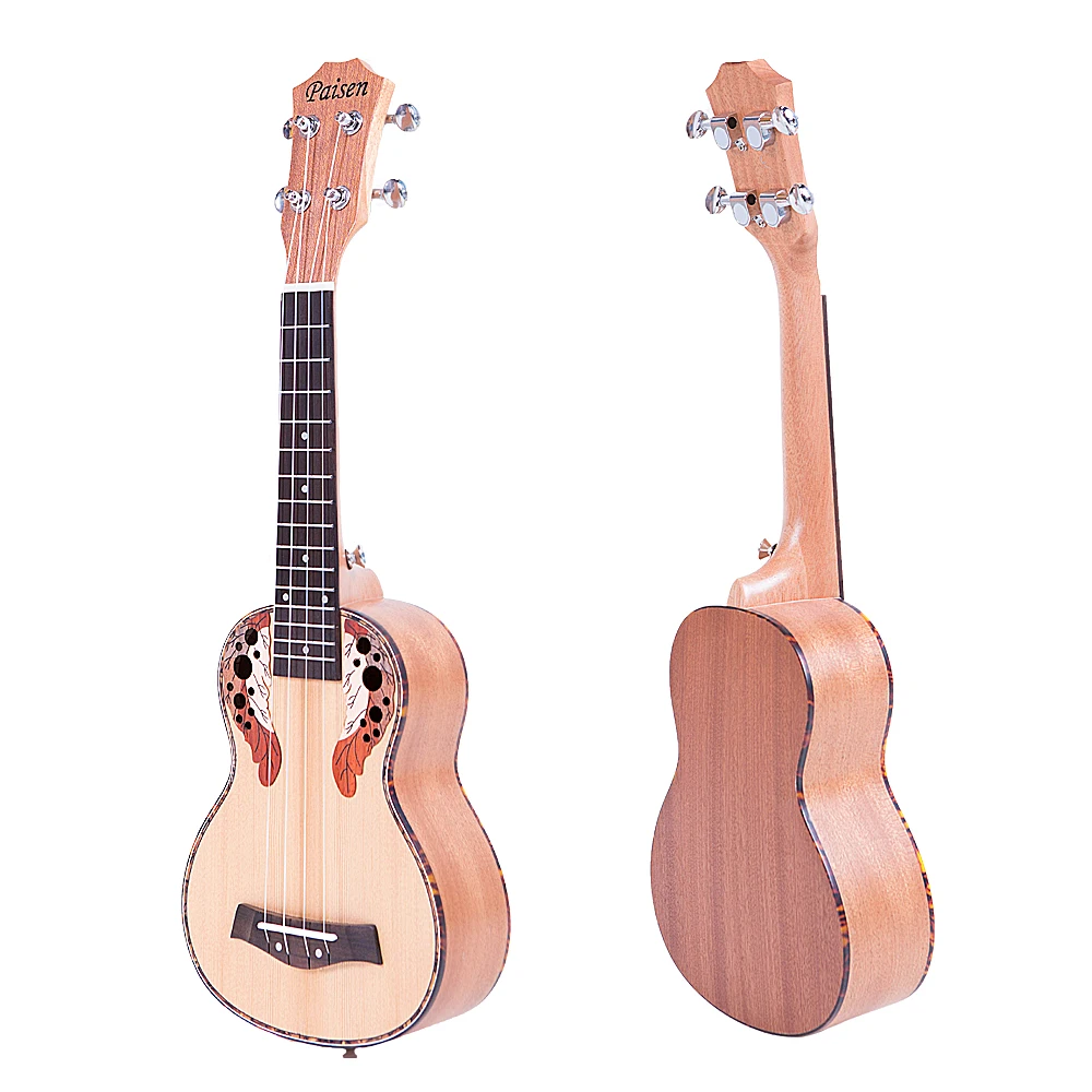 Paisen Spruce 21-inch Soprano ukulele for Beginner and Children Send with Bag Tuner Capo Strap Picks