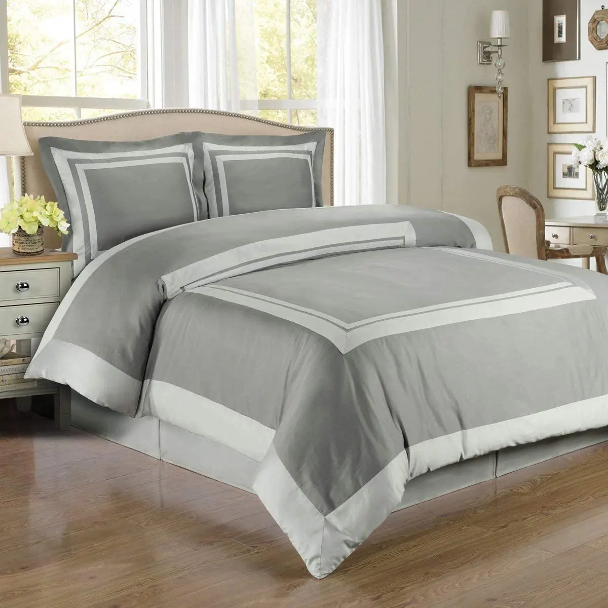 Comforter Cover Multi-piece 100 % Egyptian Cotton 400 TC  Hotel Duvet Cover Set Colorblock Bedding Set