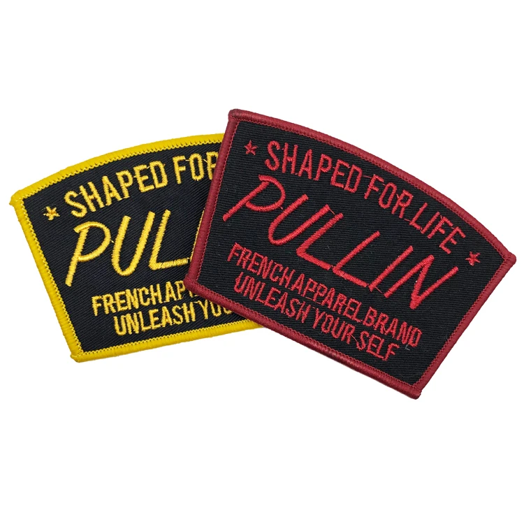 Factory Price Custom Brand Logo Embroidery Patches Fabric Embroidered Name Badges