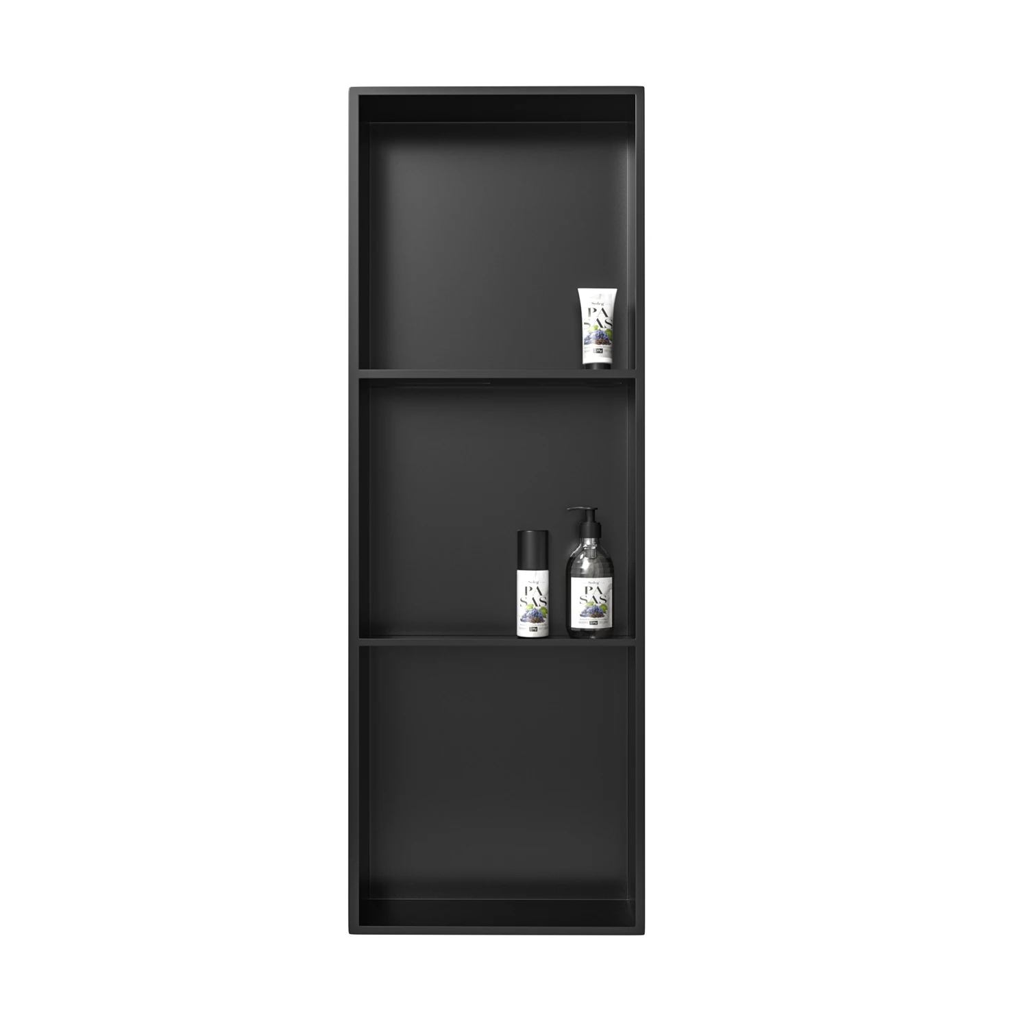 OEM Durable 90cm Three Layers Black Shower Wall Niche Product Crafted from Stainless Steel for Longevity