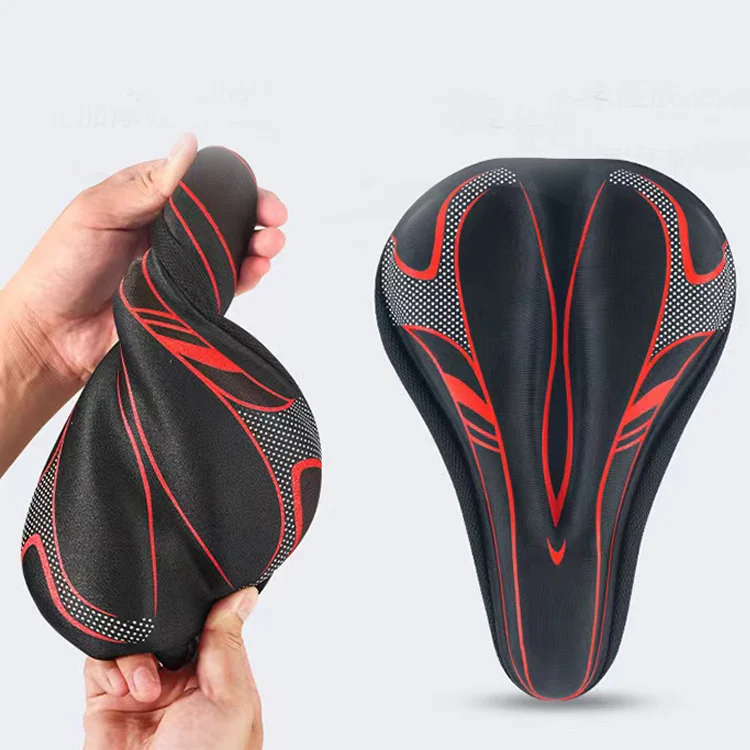 3D Comfortable Unisex Soft Silicone Mountain Bike Thicken Extra Comfort Ultra Gel Pad Cushion Cover Mountain Bike Saddle Seat