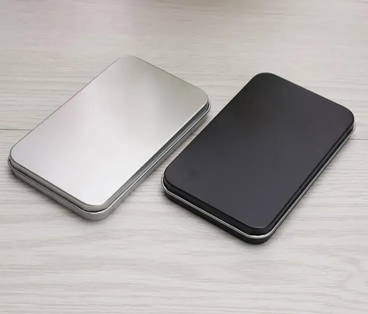 
Hot Sale Black Metal Tin Box Metal Rectangle Tin Can Thin Tin 