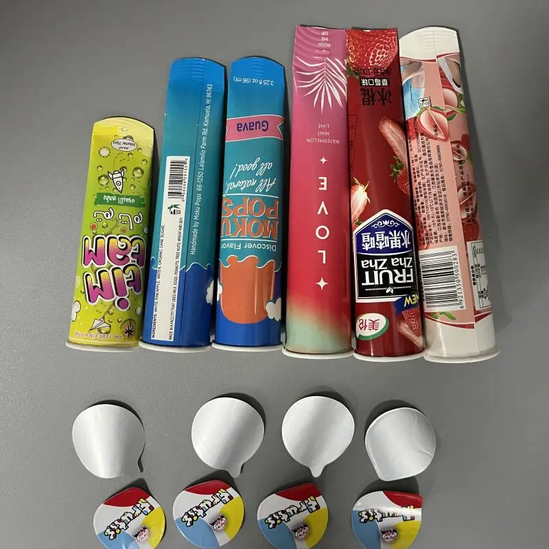 Customized design logo disposable jelly calippo ice cream squeeze paper cup tube packaging cone