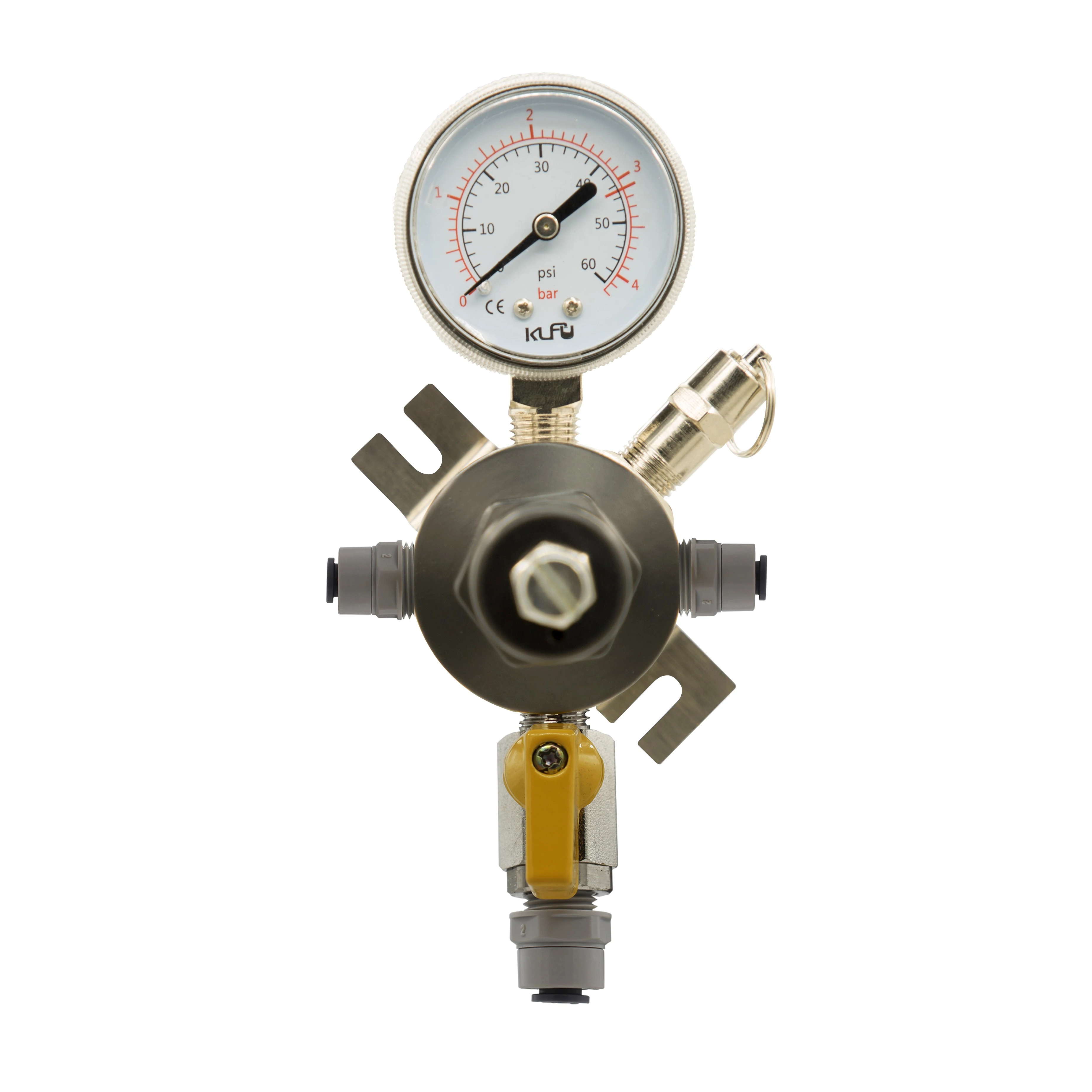 New Hot Sale Single Stage Brass Air Pressure Regulator With Pressure Gauge Secondary Beer Regulator(on The Quick Plug)