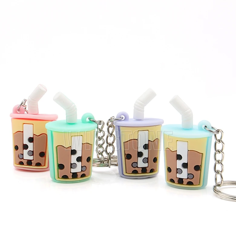 Custom 3D Soft PVC Figure Toys Cute Dustbin Keychain