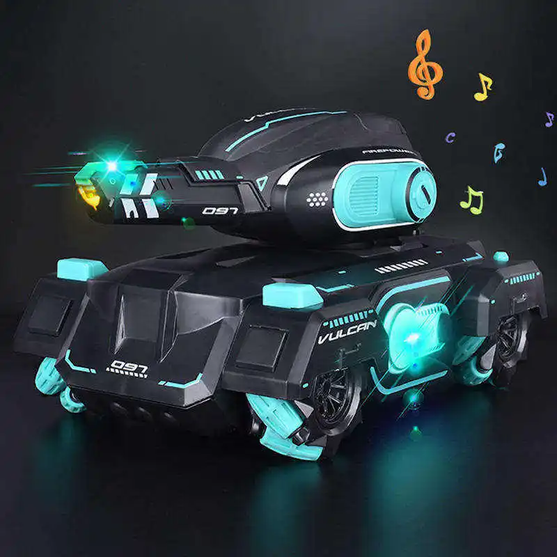 RC Water Bomb Tank Gesture Control Car 2.4G 4WD Gravity Watch RC Vehicle With Light&Music 360 Rotate Stunt Car Battle Shoots Toy